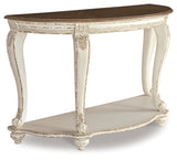 Realyn White/Brown Sofa Table from Ashley - Luna Furniture