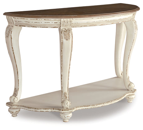Realyn White/Brown Sofa Table from Ashley - Luna Furniture