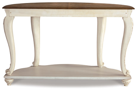 Realyn White/Brown Sofa Table from Ashley - Luna Furniture