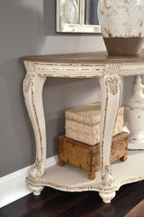 Realyn White/Brown Sofa Table from Ashley - Luna Furniture