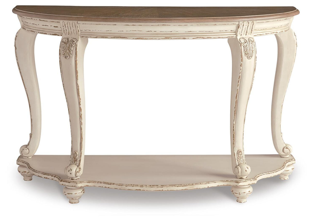 Realyn White/Brown Coffee Table, 2 Ends and Console from Ashley - Luna Furniture