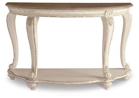 Realyn White/Brown Coffee Table, 2 Ends and Console from Ashley - Luna Furniture