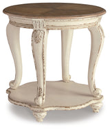 Realyn Coffee Table with 2 End Tables in White/Brown from Ashley Furniture - Luna Furniture