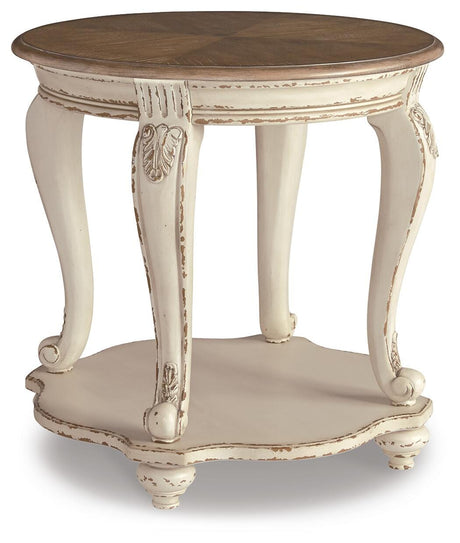 Realyn White/Brown Coffee Table, 2 Ends and Console from Ashley - Luna Furniture