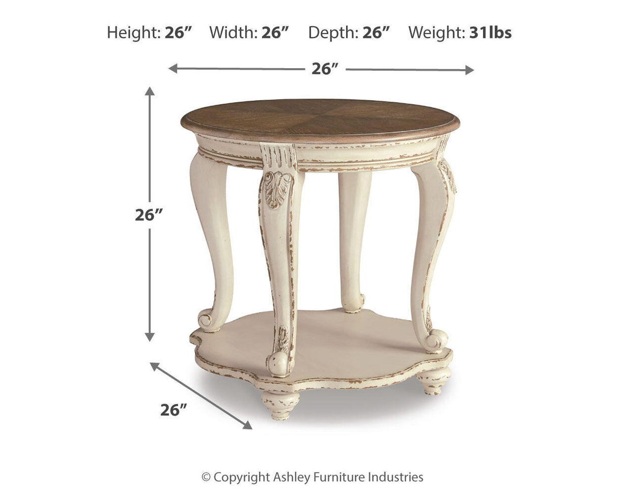 Realyn Coffee Table with 1 End Table in White/Brown from Ashley Furniture - Luna Furniture