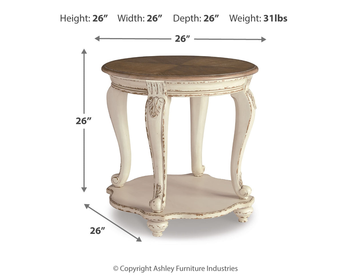 Realyn Coffee Table with 1 End Table in White/Brown from Ashley Furniture - Luna Furniture
