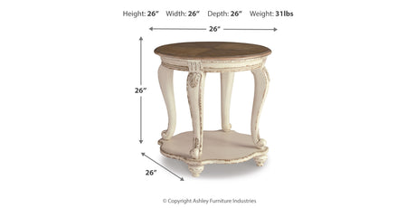Realyn White/Brown Coffee Table and 2 End Tables from Ashley - Luna Furniture
