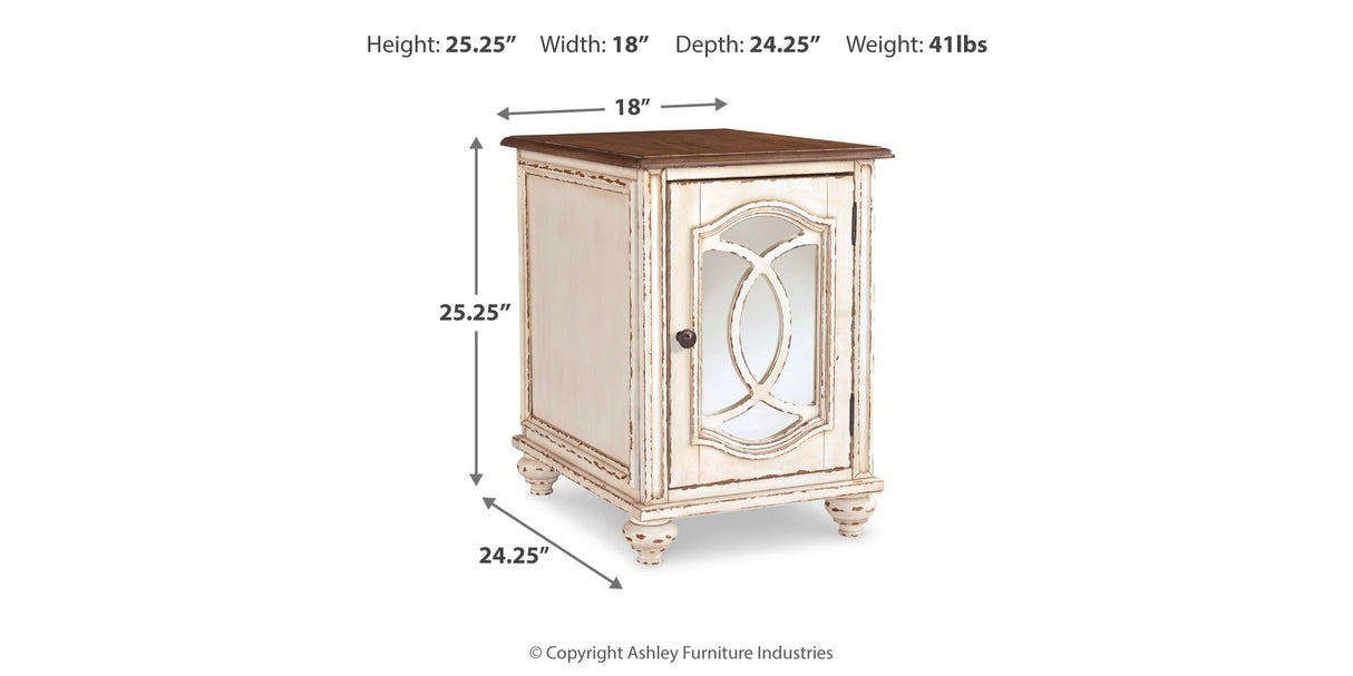 Realyn White/Brown Chairside End Table from Ashley - Luna Furniture