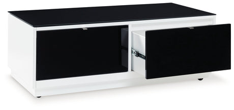 Gardoni White/Black Coffee Table and 2 End Tables from Ashley Furniture - Luna Furniture