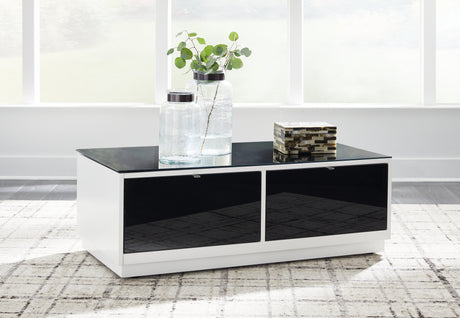 Gardoni White/Black Coffee Table and 2 End Tables from Ashley Furniture - Luna Furniture