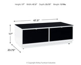 Gardoni White/Black Coffee Table and 2 Chairside End Tables from Ashley Furniture - Luna Furniture