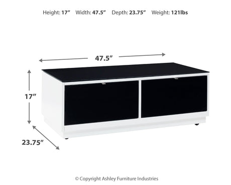 Gardoni White/Black Coffee Table and 2 Chairside End Tables from Ashley Furniture - Luna Furniture