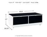Gardoni White/Black Coffee Table and 2 Chairside End Tables from Ashley Furniture - Luna Furniture