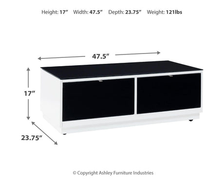 Gardoni White/Black Coffee Table and 2 Chairside End Tables from Ashley Furniture - Luna Furniture