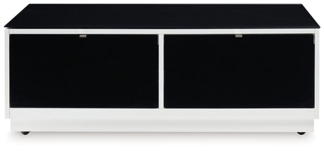 Gardoni White/Black Coffee Table and 2 End Tables from Ashley Furniture - Luna Furniture