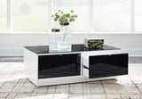 Gardoni White/Black Coffee Table and 2 End Tables from Ashley Furniture - Luna Furniture