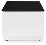 Gardoni White/Black Coffee Table and 2 End Tables from Ashley Furniture - Luna Furniture