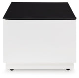 Gardoni White/Black Coffee Table and 2 End Tables from Ashley Furniture - Luna Furniture