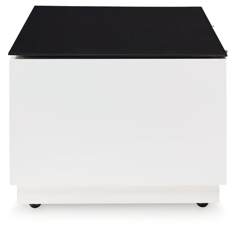 Gardoni White/Black Coffee Table and 2 Chairside End Tables from Ashley Furniture - Luna Furniture