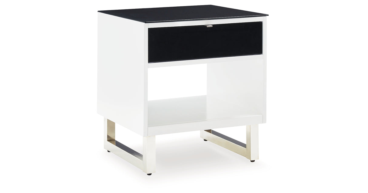 Gardoni White/Black End Table from Ashley - Luna Furniture