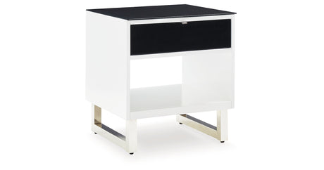 Gardoni White/Black End Table from Ashley - Luna Furniture