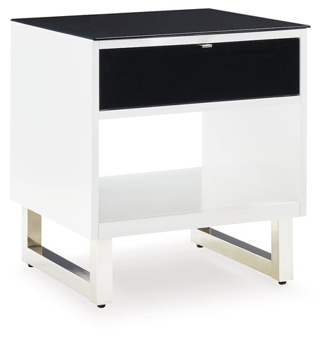 Gardoni White/Black Coffee Table and 2 End Tables from Ashley Furniture - Luna Furniture
