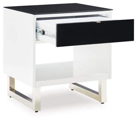 Gardoni White/Black Coffee Table and 2 End Tables from Ashley Furniture - Luna Furniture
