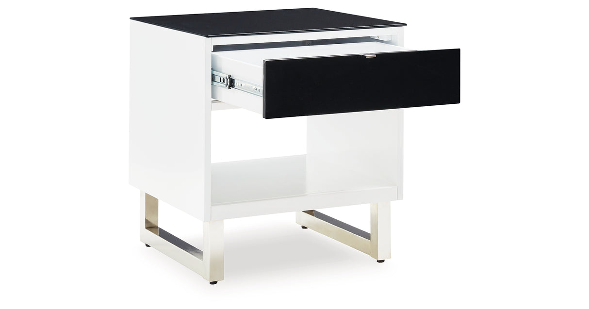 Gardoni White/Black End Table from Ashley - Luna Furniture