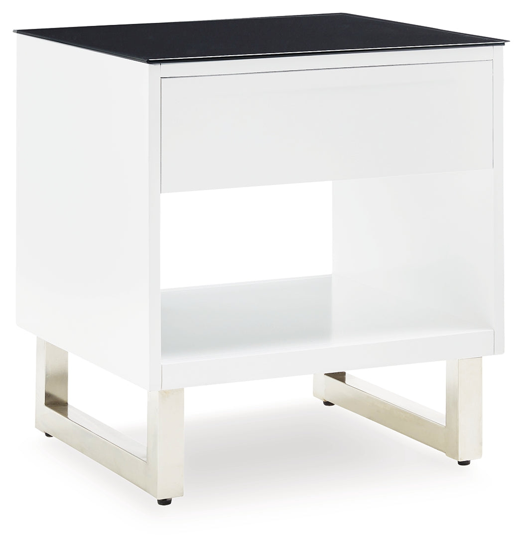 Gardoni White/Black Coffee Table and 2 End Tables from Ashley Furniture - Luna Furniture