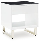 Gardoni White/Black Coffee Table and 2 End Tables from Ashley Furniture - Luna Furniture