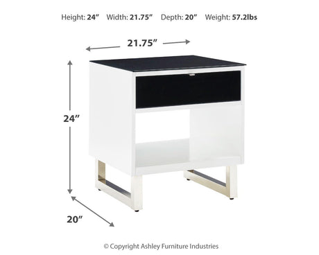 Gardoni White/Black Coffee Table and 2 End Tables from Ashley Furniture - Luna Furniture