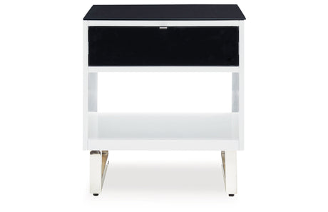 Gardoni White/Black End Table from Ashley - Luna Furniture