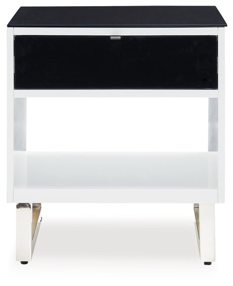 Gardoni White/Black Coffee Table and 2 End Tables from Ashley Furniture - Luna Furniture
