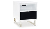 Gardoni White/Black Chairside End Table from Ashley - Luna Furniture