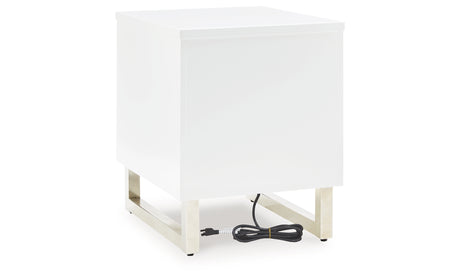 Gardoni White/Black Chairside End Table from Ashley - Luna Furniture
