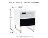 Gardoni White/Black Coffee Table and 2 Chairside End Tables from Ashley Furniture - Luna Furniture
