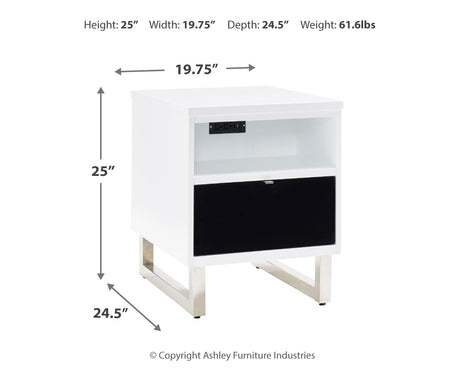 Gardoni White/Black Coffee Table and 2 Chairside End Tables from Ashley Furniture - Luna Furniture