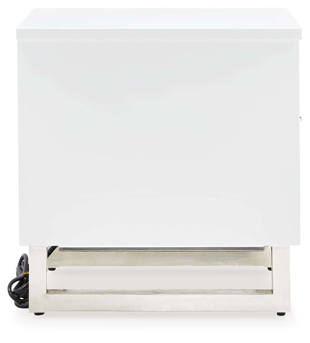 Gardoni White/Black Chairside End Table from Ashley Furniture - Luna Furniture