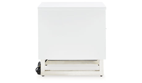 Gardoni White/Black Chairside End Table from Ashley - Luna Furniture