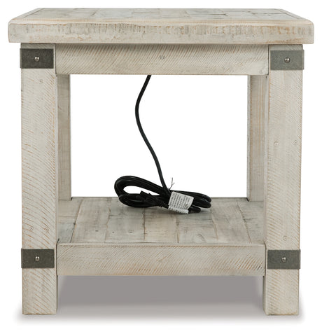 Carynhurst White Wash Gray End Table from Ashley - Luna Furniture