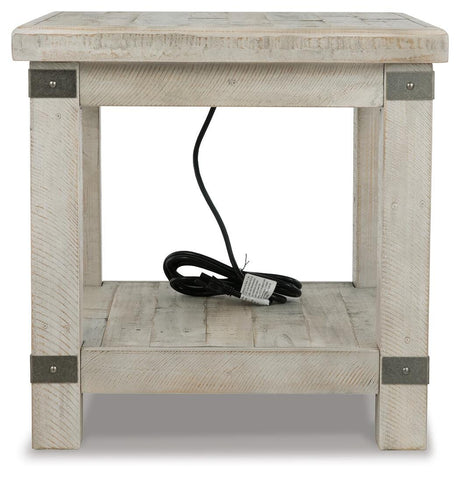 Carynhurst White Wash Gray End Table from Ashley Furniture - Luna Furniture