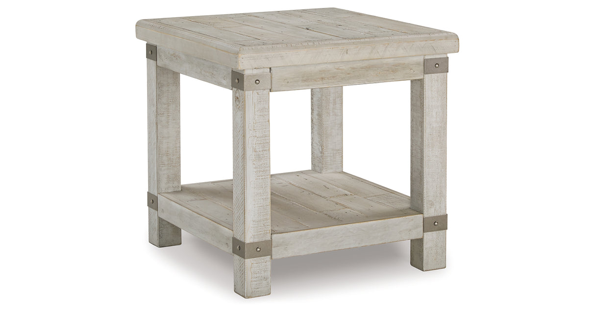 Carynhurst Coffee Table with 1 End Table in White Wash Gray from Ashley Furniture - Luna Furniture