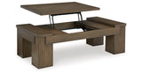 Rosswain Coffee Table with 2 End Tables in Warm Brown from Ashley - Luna Furniture