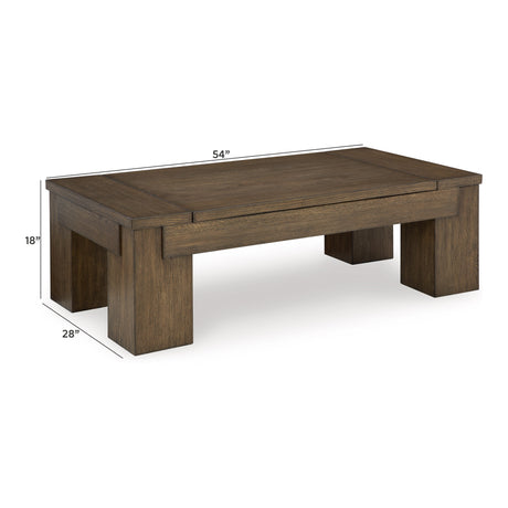 Rosswain Warm Brown Lift-Top Coffee Table from Ashley - Luna Furniture