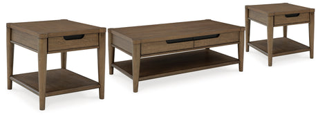 Roanhowe Brown Coffee Table and 2 End Tables from Ashley - Luna Furniture