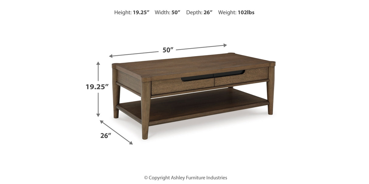 Roanhowe Coffee Table with 1 End Table in Brown from Ashley - Luna Furniture