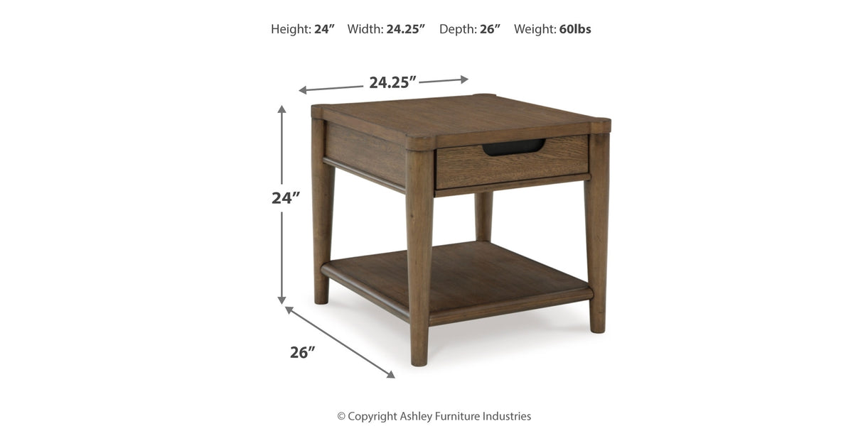 Roanhowe Coffee Table with 1 End Table in Brown from Ashley - Luna Furniture