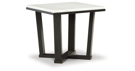 Fostead White/Espresso End Table from Ashley Furniture - Luna Furniture