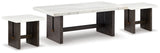 Burkhaus White/Dark Brown Coffee Table and 2 End Tables Set from Ashley - Luna Furniture