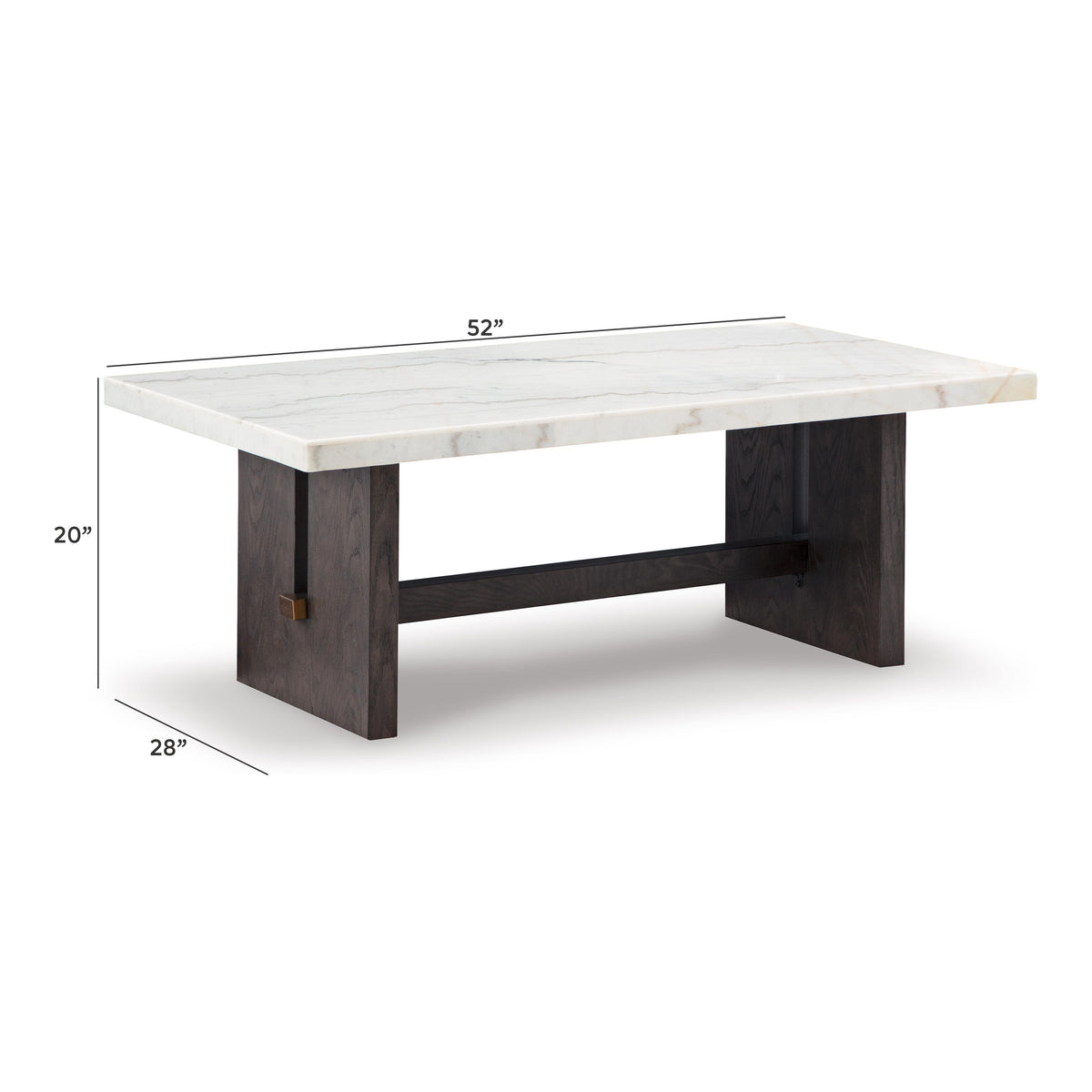 Burkhaus White/Dark Brown Coffee Table from Ashley - Luna Furniture